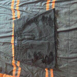 Black short jean skirt